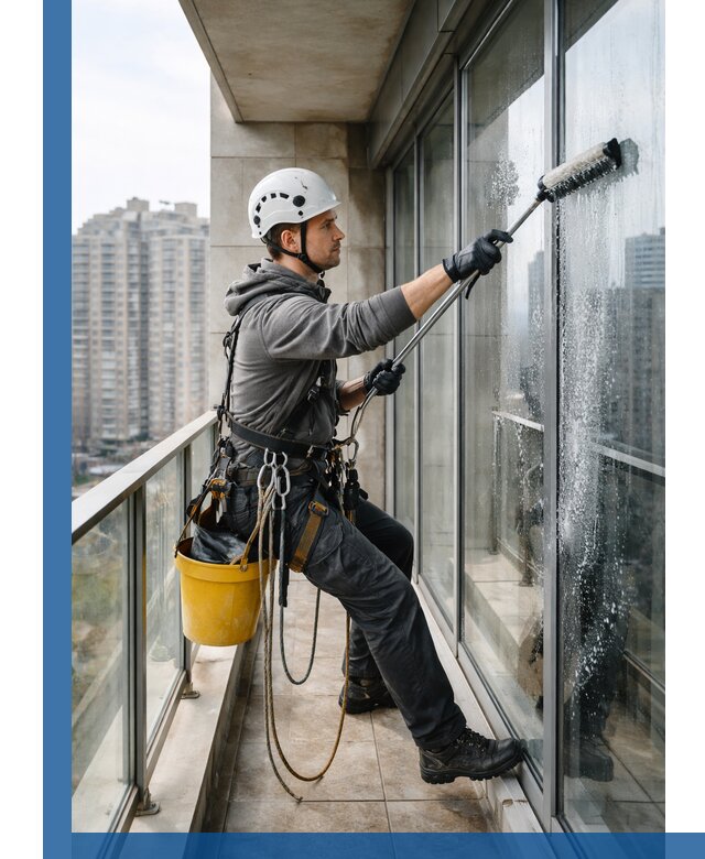 Профессиональная мойка балконного остекления в Елизове