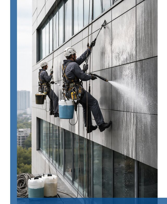 Профессиональная мойка вентилируемых фасадов в Елизове