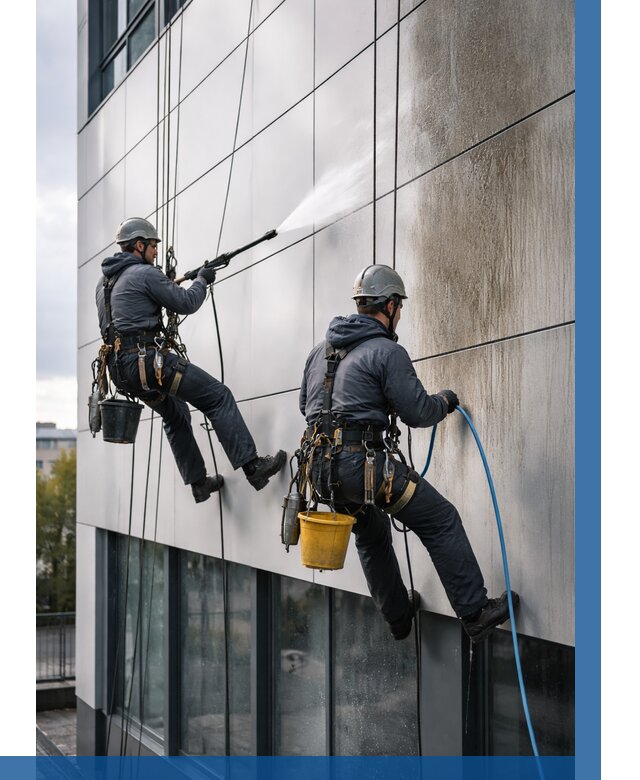 Мойка фасада из композита в Елизове по цене от 304 р. | ВЫСОТНИК-Лзв