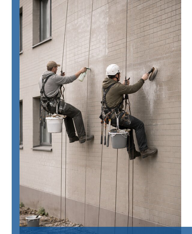 Удаление высолов с фасада зданий в Елизове без повреждений и следов