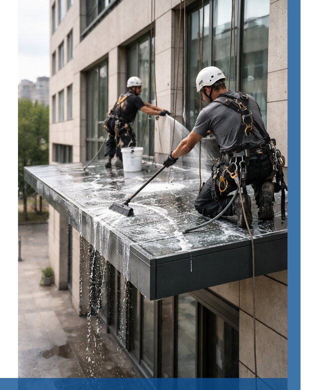 Мойка козырьков и навесов в Елизове от 3545 р. | ВЫСОТНИК-Лзв