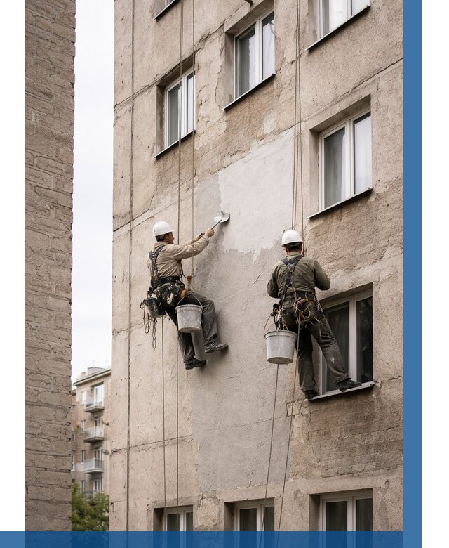 Косметический ремонт фасада в Елизове от 1114 р. | ВЫСОТНИК-Лзв