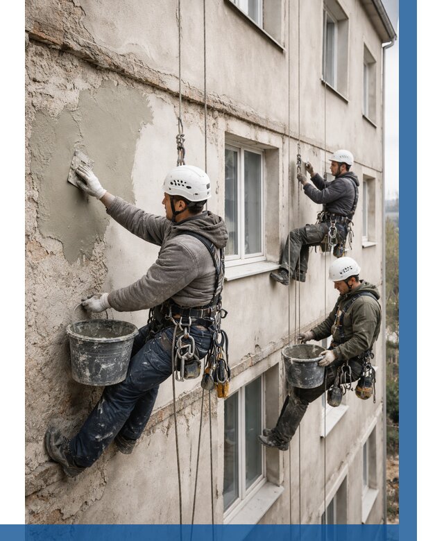 Ремонт штукатурного фасада в Елизове от 760 р. под ключ | ВЫСОТНИК-Лзв