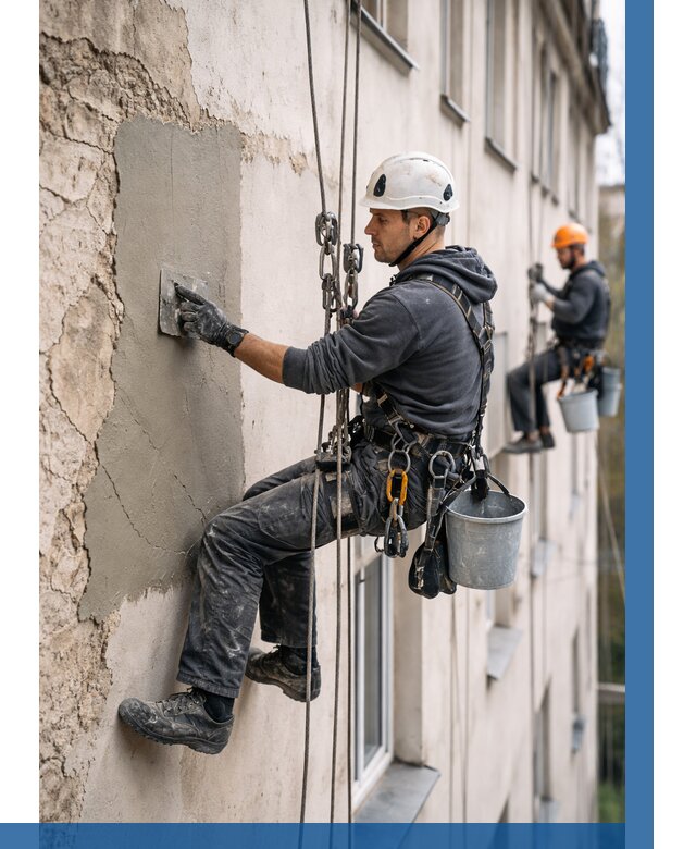 Восстановление штукатурки фасада в Елизове от 1215 р. | ВЫСОТНИК-Лзв