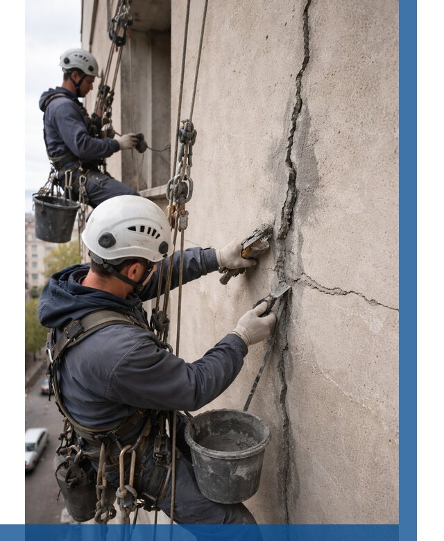 Заделка трещин на фасаде в Елизове от 912 р. | ВЫСОТНИК-Лзв