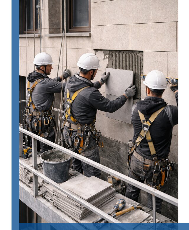 Ремонт облицовки фасада плиткой в Елизове с гарантией