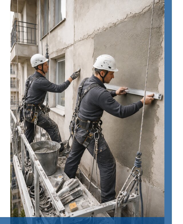 Штукатурка фасада на высоте в Елизове от 912 р. | ВЫСОТНИК-Лзв