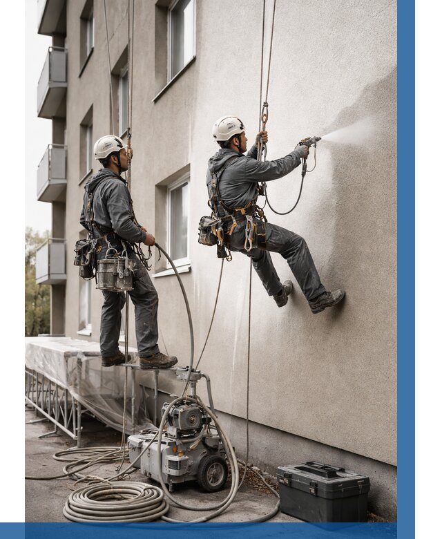 Безвоздушная покраска фасада в Елизове от 223 р/м² | ВЫСОТНИК-Лзв