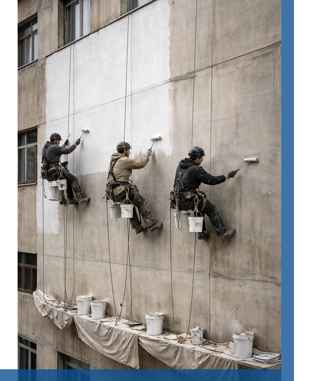 Покраска бетонного фасада в Елизове от 354 р за м2 | ВЫСОТНИК-Лзв