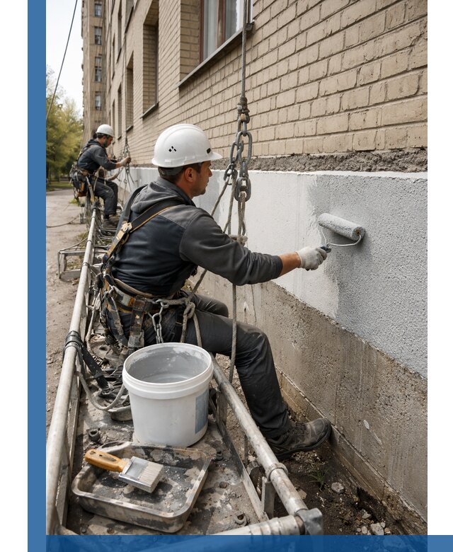 Окраска цоколя здания в Елизове профессионально и надежно