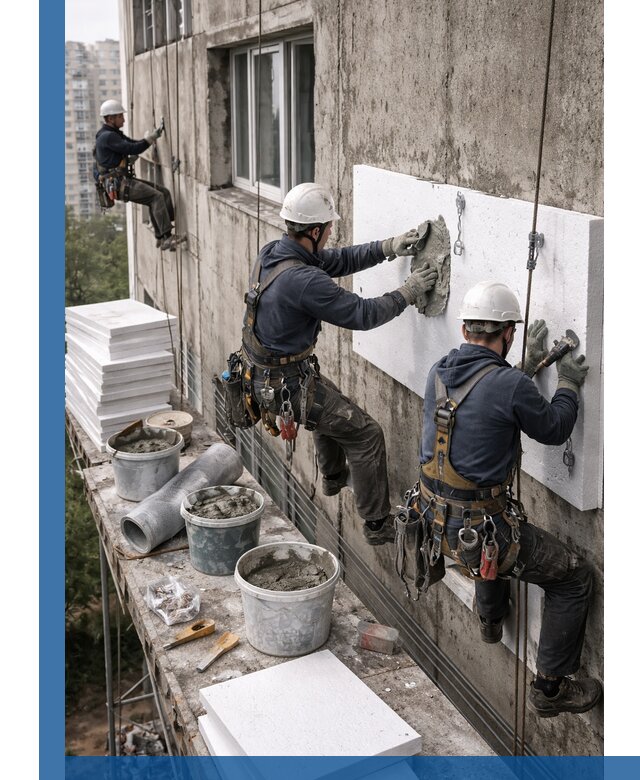 Утепление фасада пенополистиролом в Елизове под ключ