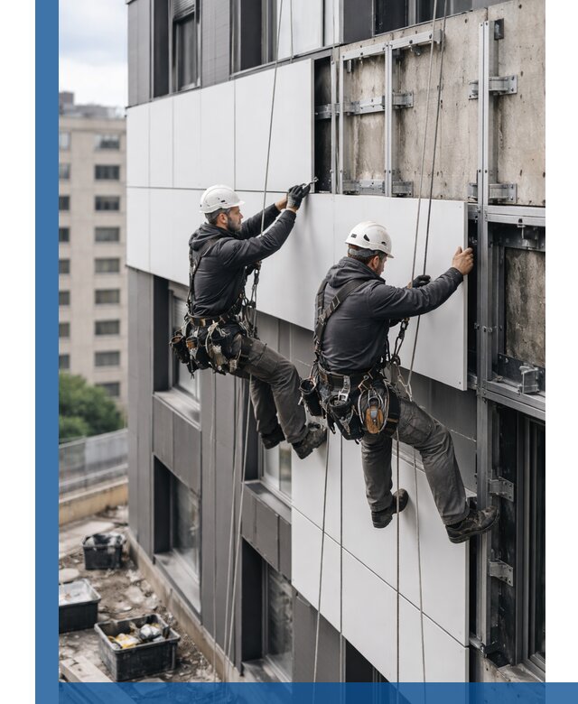 Монтаж композитных панелей фасада в Елизове под ключ