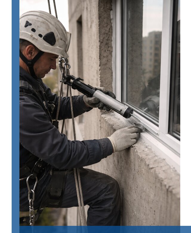 Герметизация оконных швов снаружи в Елизове профессионально