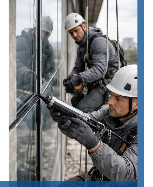 Герметизация витражных швов в Елизове от 658 р. | ВЫСОТНИК-Лзв