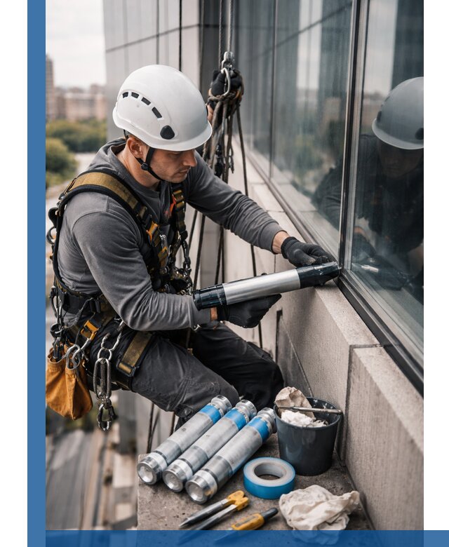 Герметизация стыков витража в Елизове для герметичных фасадов