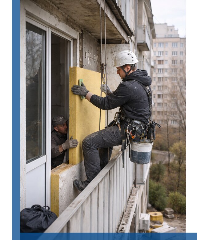 Профессиональное утепление балкона снаружи в Елизове под ключ