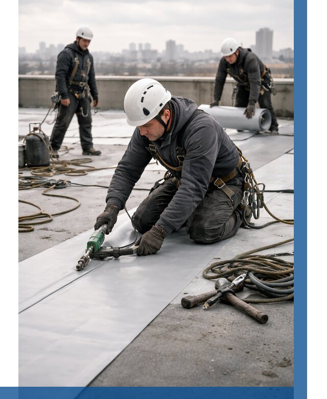 Ремонт мембранной кровли в Елизове от 1823 р./м2 | ВЫСОТНИК-Лзв