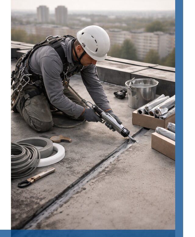 Герметизация швов кровли в Елизове от 456 р./м2 | ВЫСОТНИК-Лзв