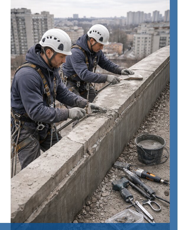 Ремонт парапета на кровле в Елизове от 1519 р. | ВЫСОТНИК-Лзв