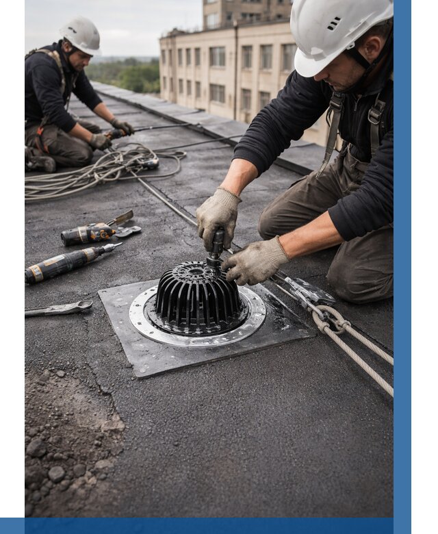 Установка водосточных воронок в Елизове цена от 3545 р. | ВЫСОТНИК-Лзв