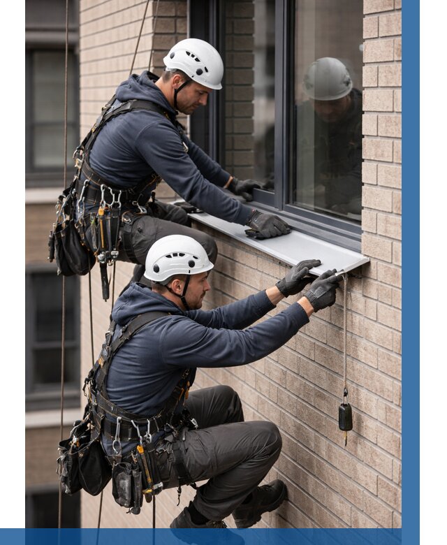 Монтаж оконных отливов под ключ в Елизове от 3545 р. | ВЫСОТНИК-Лзв