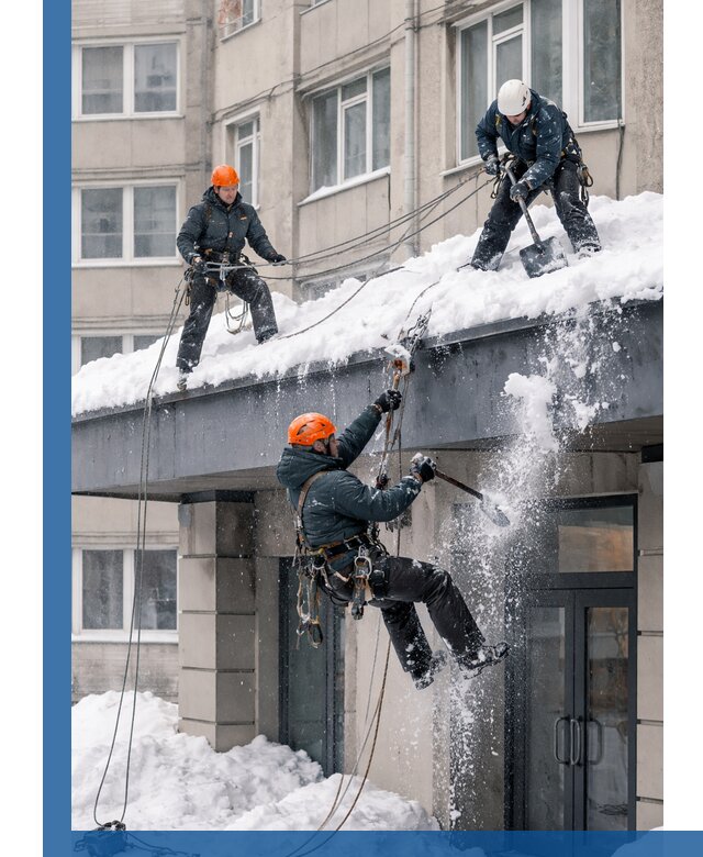 Безопасная очистка навесов от снега в Елизове круглогодично