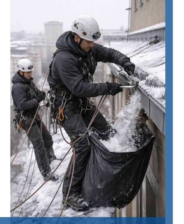 Аварийная очистка крыши в Елизове под ключ от 304 р. | ВЫСОТНИК-Лзв