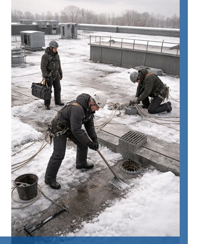 Абонентское обслуживание кровли зимой в Елизове от 8102 р. | ВЫСОТНИК-Лзв