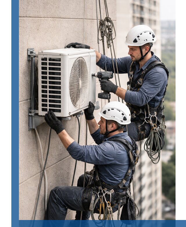 Монтаж внешнего блока кондиционера в Елизове установка и крепление