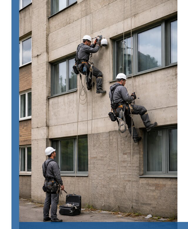 Монтаж фасадных камер видеонаблюдения в Елизове под ключ
