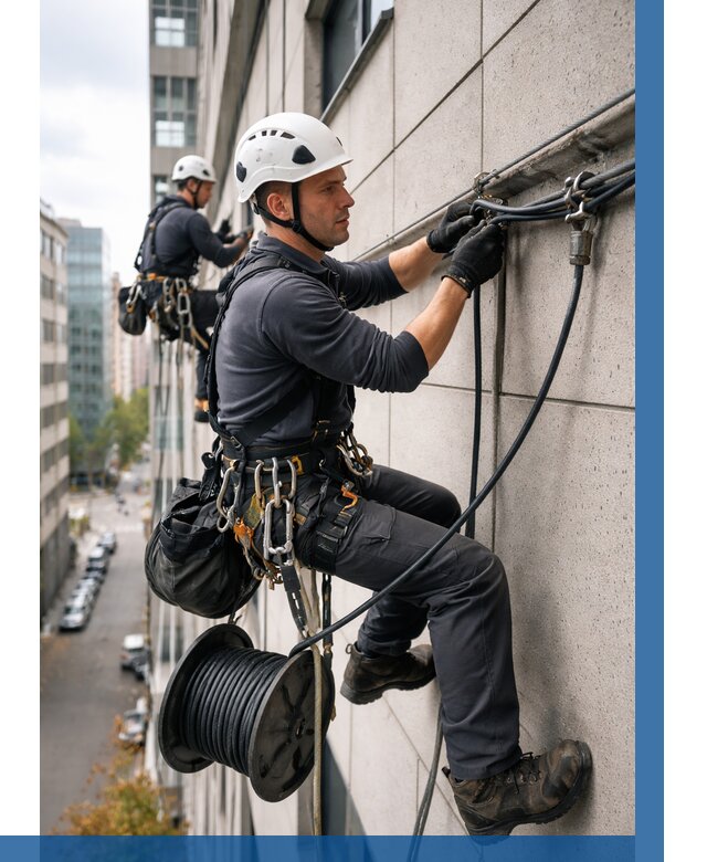 Прокладка кабеля по фасаду в Елизове от 354 р. | ВЫСОТНИК-Лзв