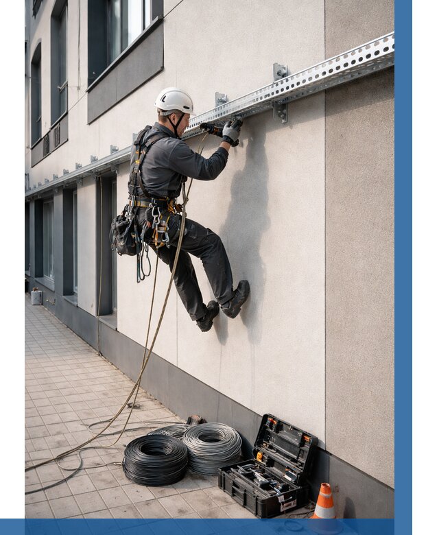 Монтаж кабельных лотков на фасаде в Елизове от 1215 р. | ВЫСОТНИК-Лзв