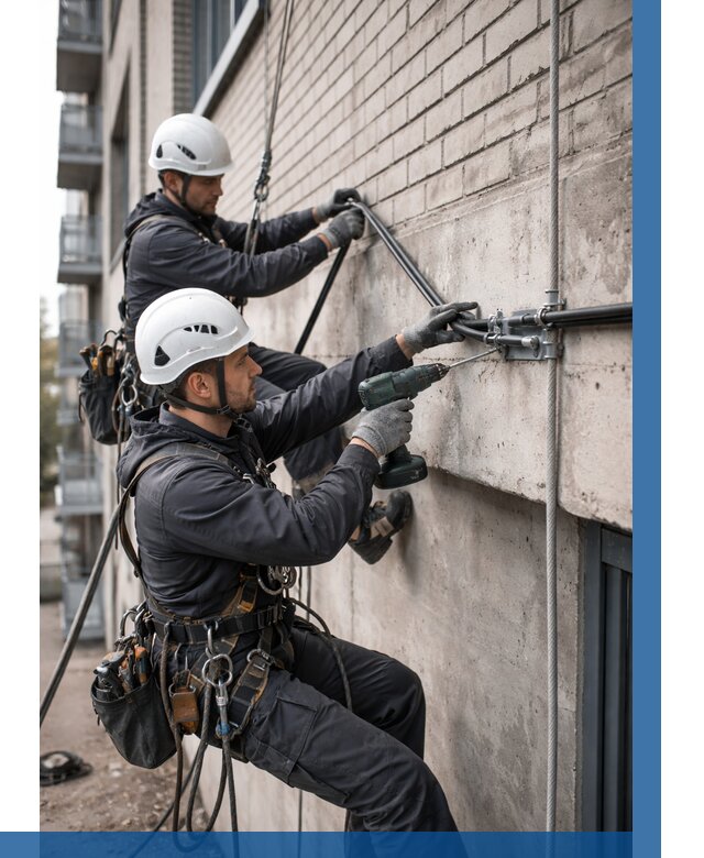 Крепление кабеля на фасаде в Елизове от 354 р. | ВЫСОТНИК-Лзв