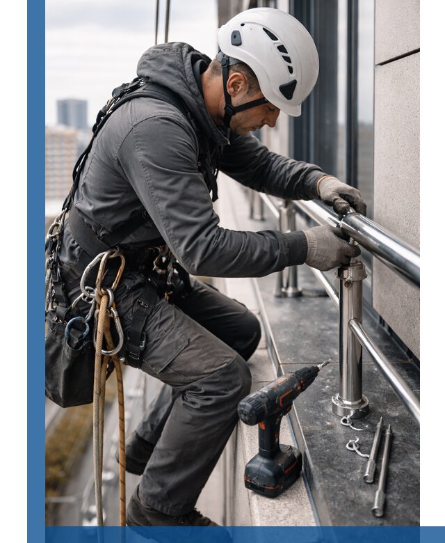 Монтаж ограждений на высоте в Елизове для зданий и конструкций