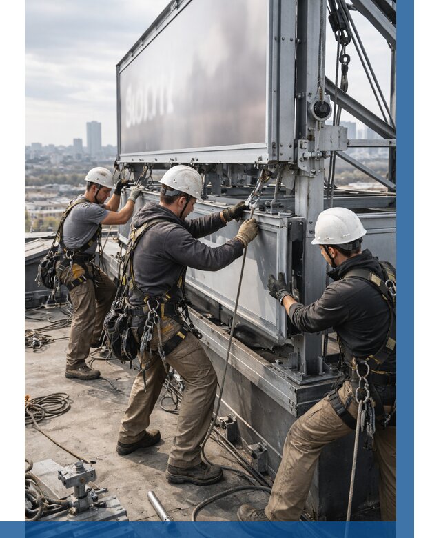 Монтаж крышной рекламной конструкции в Елизове от 60768 р.|ВЫСОТНИК-Лзв