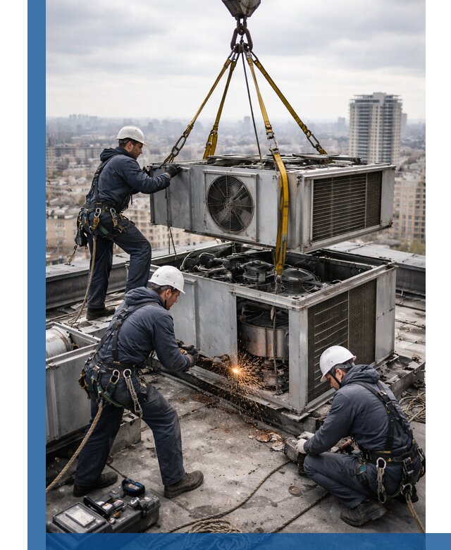 Демонтаж крышной установки в Елизове любой сложности