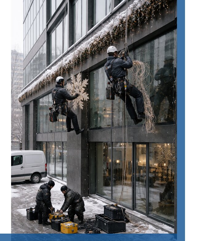 Демонтаж новогоднего оформления в Елизове от 5570 р. | ВЫСОТНИК-Лзв