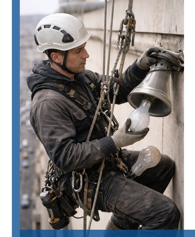 Замена ламп на высоте в Елизове профессионально и быстро