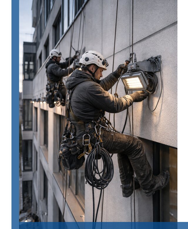 Монтаж фасадного освещения в Елизове установка и подключение