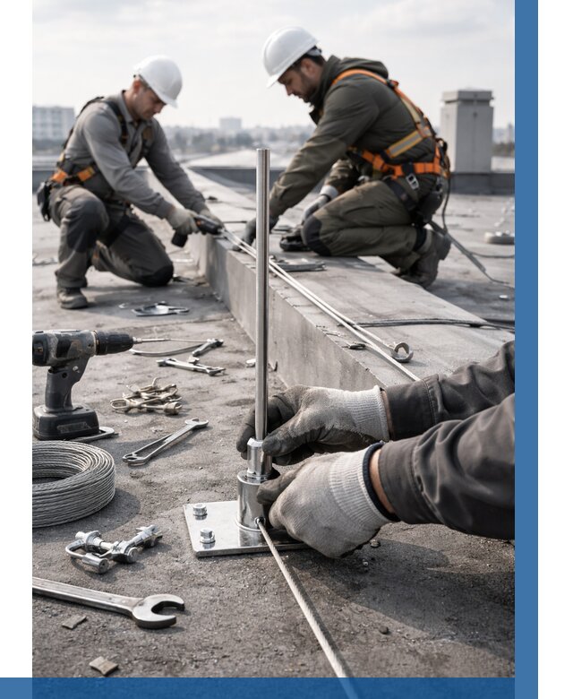 Монтаж молниезащиты на кровле в Елизове цена от 25320 р. | ВЫСОТНИК-Лзв