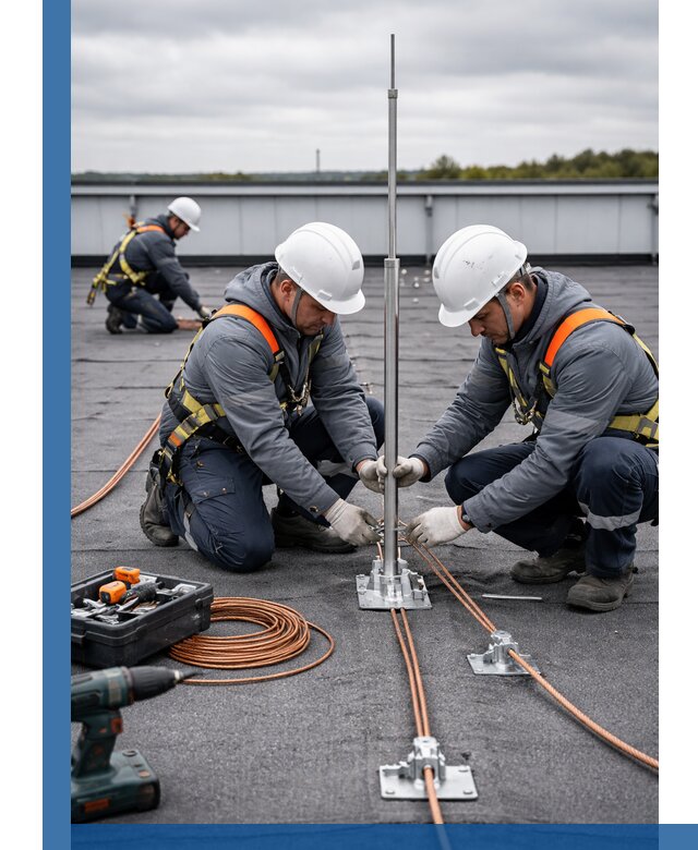 Монтаж молниезащиты на кровле в Елизове под ключ с гарантией