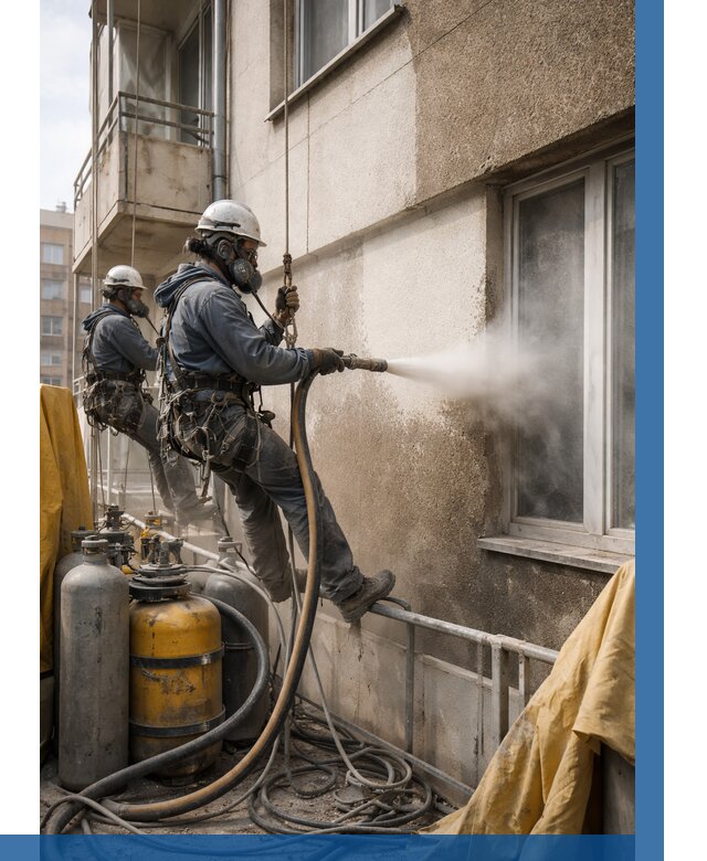 Пескоструйная очистка фасада в Елизове от 658 р. | ВЫСОТНИК-Лзв