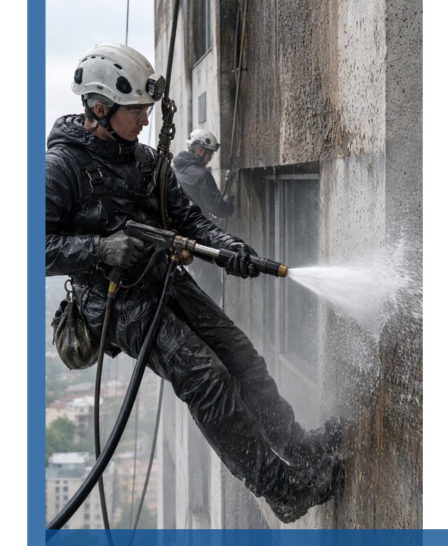 Гидроструйная очистка фасадов и конструкций в Елизове