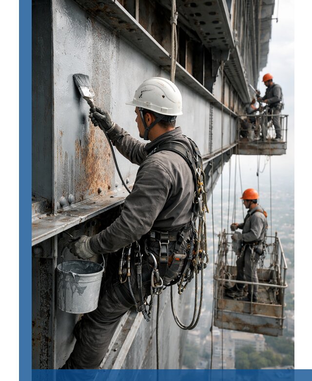 Покраска металлоконструкций на высоте в Елизове профессионально