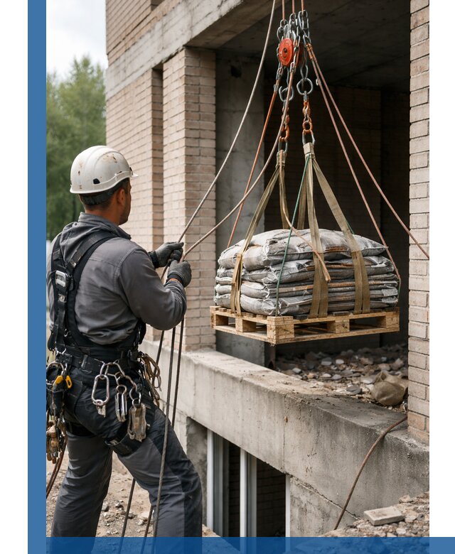 Подъем материалов на этаж веревками в Елизове оперативно