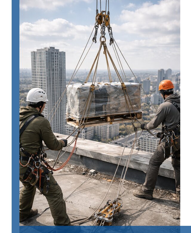 Подъем и монтаж крупногабаритных грузов на крышу в Елизове