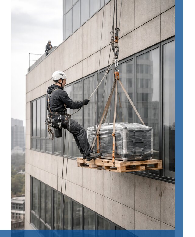 Спуск груза по фасаду в Елизове от 3545 р. | ВЫСОТНИК-Лзв