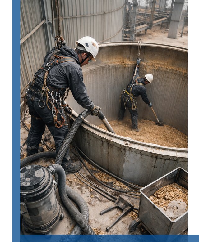 Профессиональная чистка зерновых бункеров в Елизове с выездом