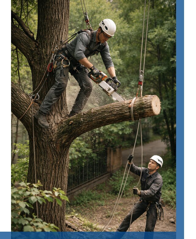 Спил деревьев альпинистами в Елизове от 8102 р. | ВЫСОТНИК-Лзв