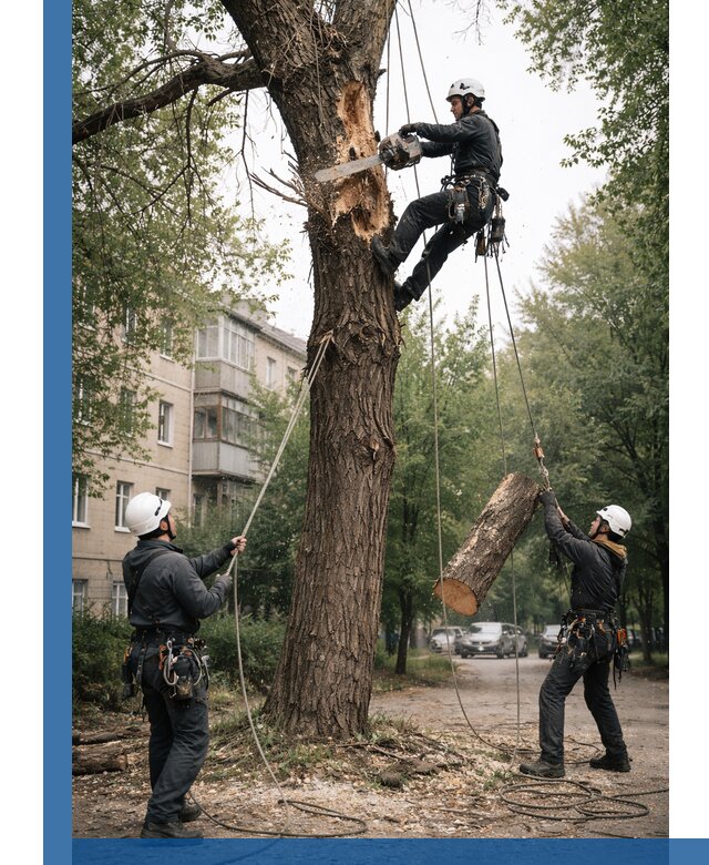 Срочное удаление аварийных деревьев в Елизове с гарантией безопасности